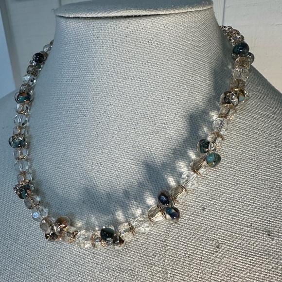 Vintage Crystal and art glass bead necklace - Picture 3 of 10